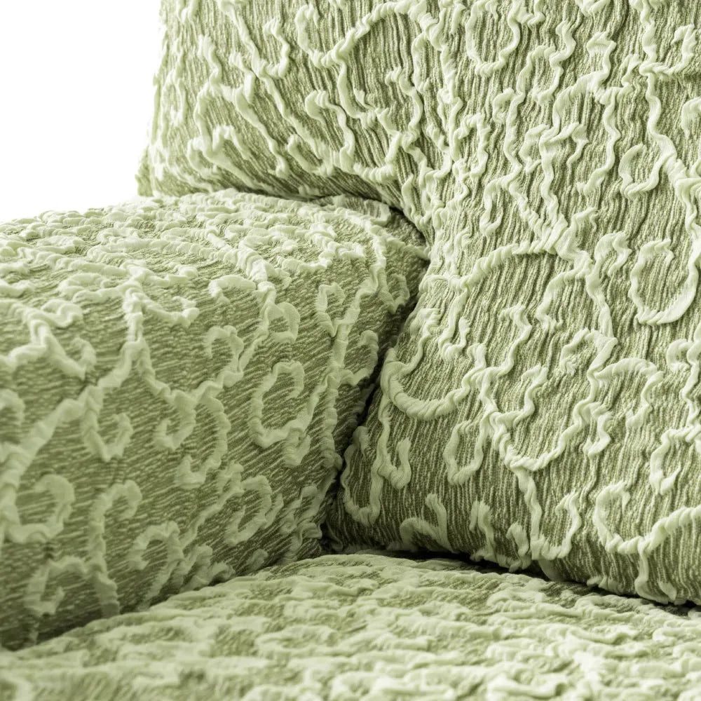 Green Arabesco Reclining Armchair Slipcover, Jacquard 3D Collection