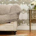 Beige Artistico 3 Seater Recliner Slipcover, Jacquard 3D Collection