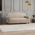 Beige Artistico Sofa 3 Seater Slipcover, Jacquard 3D Collection