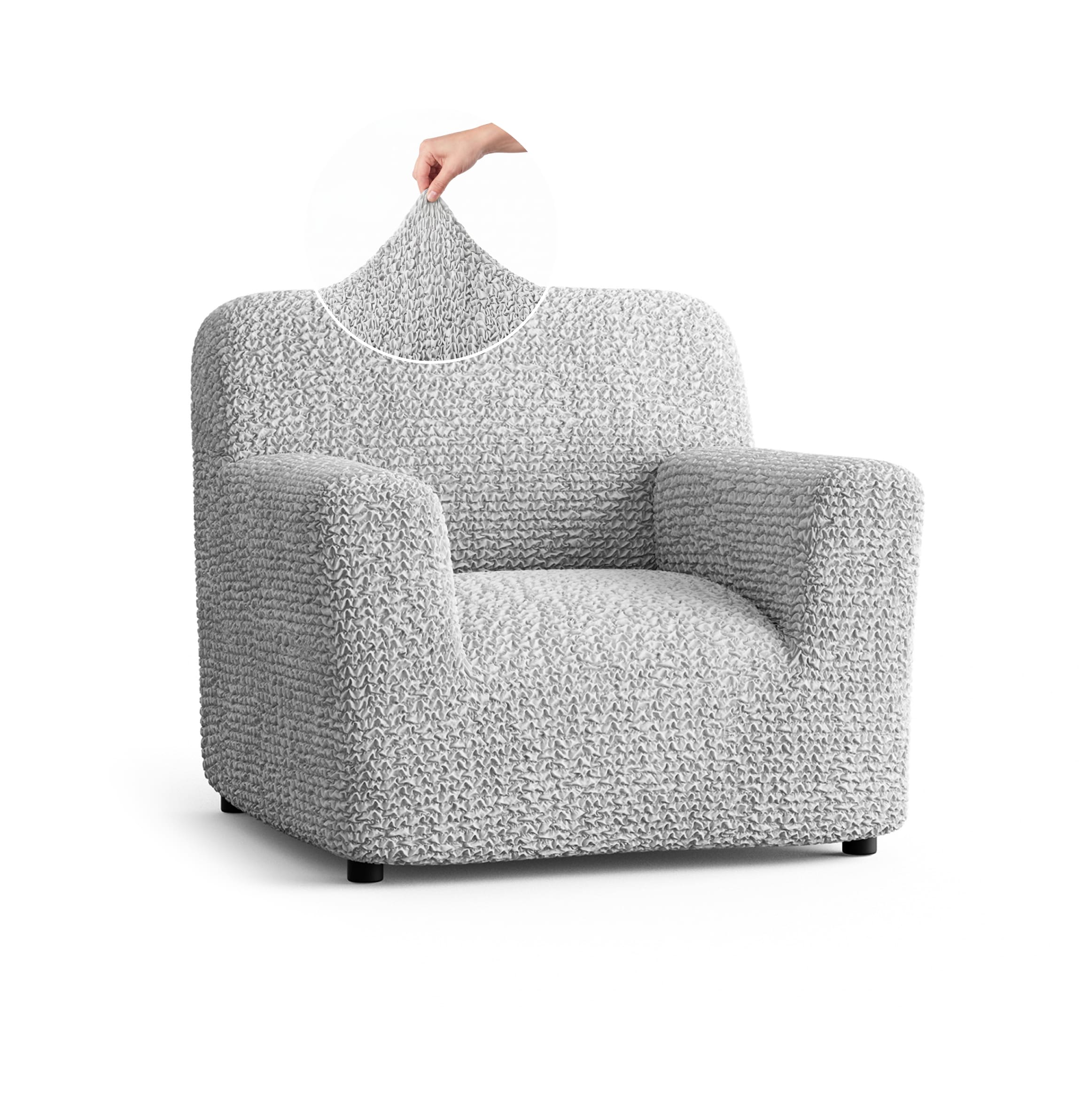 Armchair Slipcover, Comfort Collection – Light Grey, front view | Light Grey