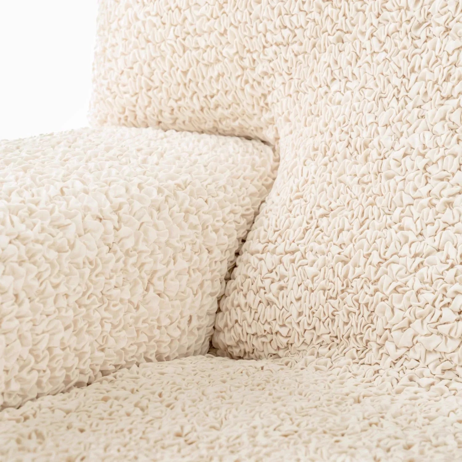 Cream L-Shaped Sofa Slipcover (Left Chaise), Microfibra Collection