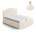 Cream Bed Headboard & Frame Slipcover (Full/Queen), Microfibra Collection