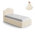 Cream Bed Headboard & Frame Slipcover (Twin), Microfibra Collection