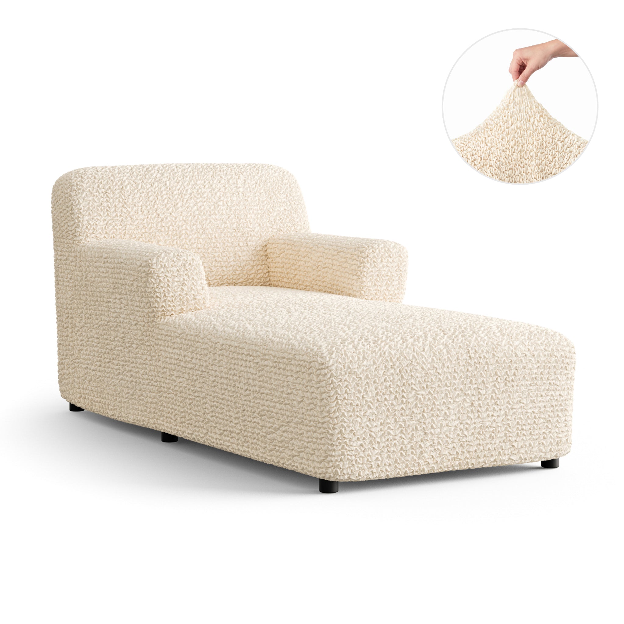 Chaise Lounge Slipcover, Comfort Collection – Cream, product view | Cream