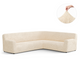 Corner Sofa Slipcover, Comfort Collection – Cream, front view | Cream
