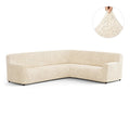 Cream Corner Sofa Slipcover, Microfibra Collection