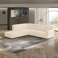 Cream Fullback Support Sectional Sofa Slipcover (Left Chaise), Microfibra Collection