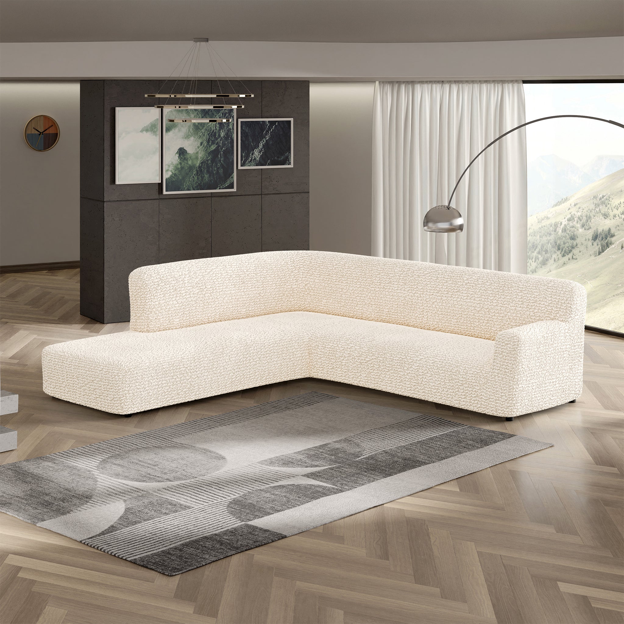 Fullback Support Sectional Sofa Slipcover (Left Chaise), Comfort Collection – Cream, detail view | Cream