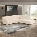 Cream Fullback Support Sectional Sofa Slipcover (Right Chaise), Microfibra Collection