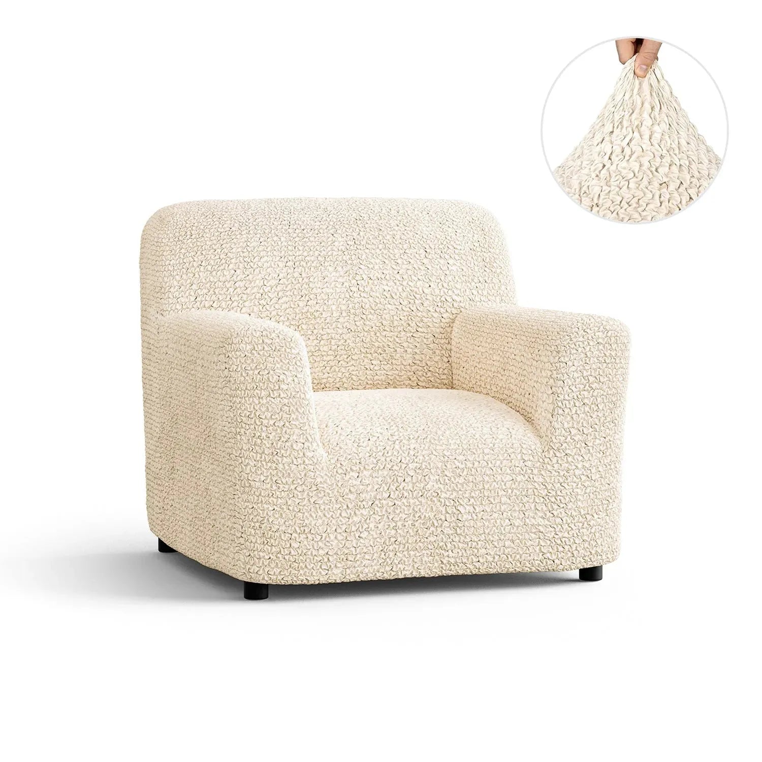 Cream Armchair Slipcover, Microfibra Collection