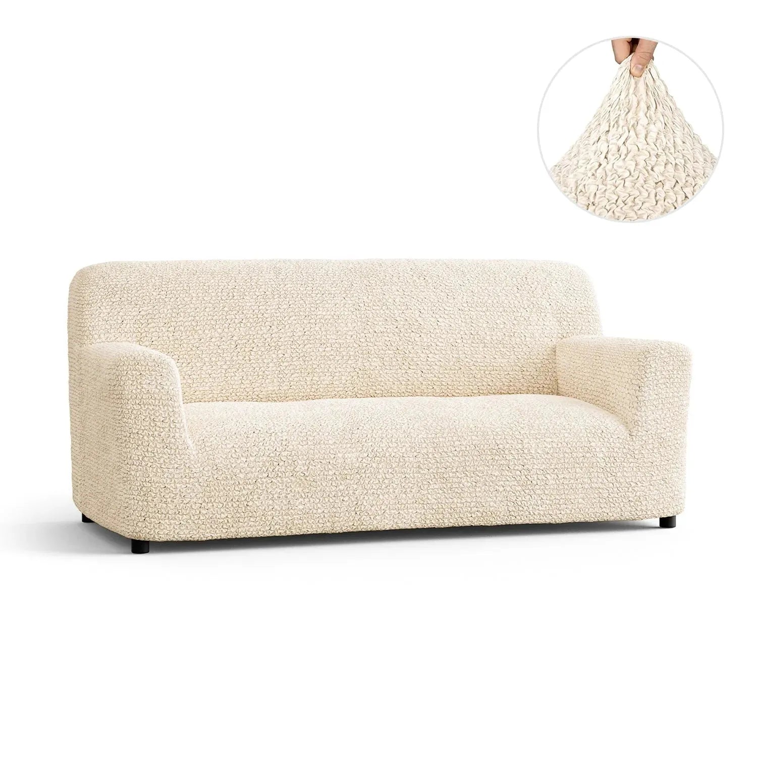 Cream Sofa 3 Seater Slipcover, Microfibra Collection