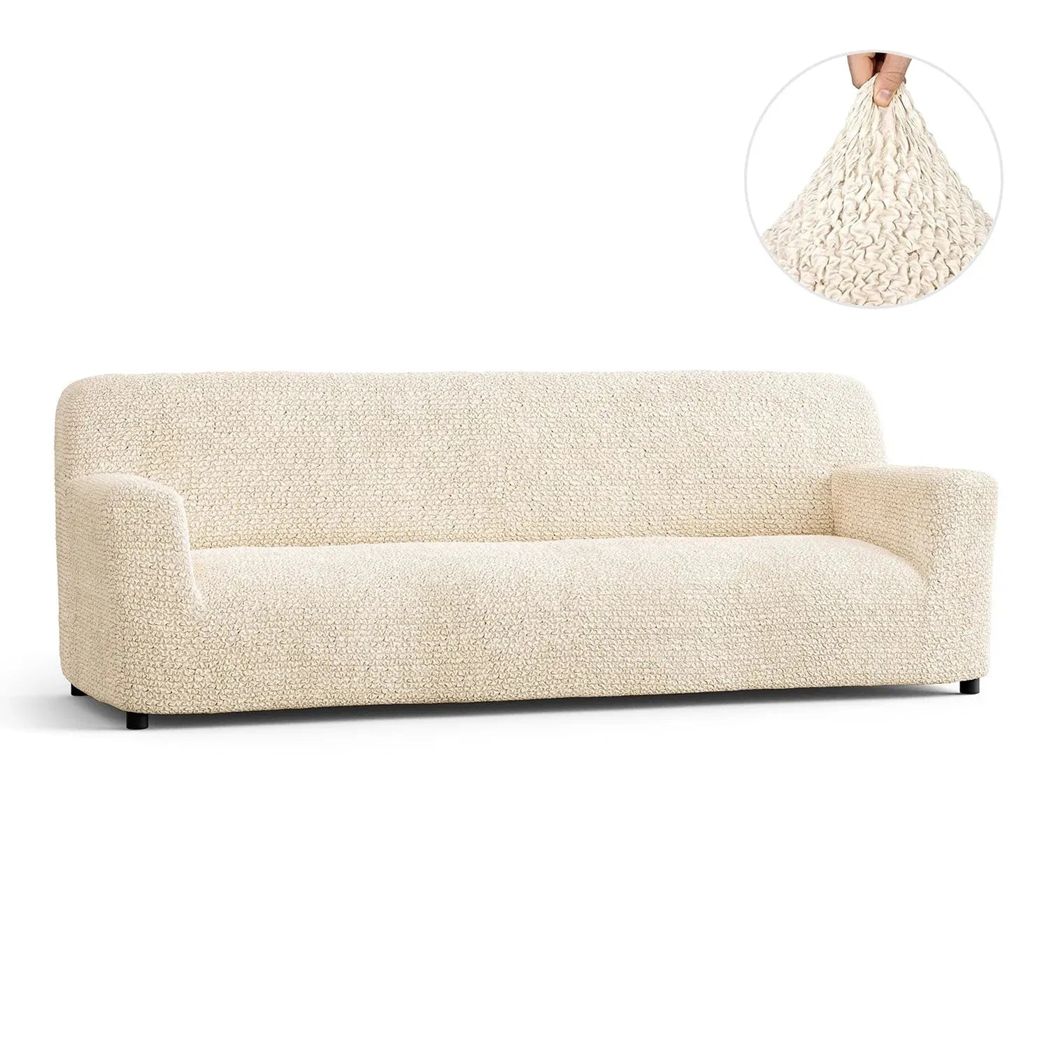 Cream Sofa 4 Seater Slipcover, Microfibra Collection