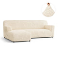 Cream L-Shaped Sofa Slipcover (Left Chaise), Microfibra Collection