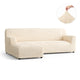 L-Shaped Sofa Slipcover (Left Chaise), Comfort Collection – Cream, front view | Cream