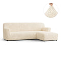 Cream L-Shaped Sofa Slipcover (Right Chaise), Microfibra Collection