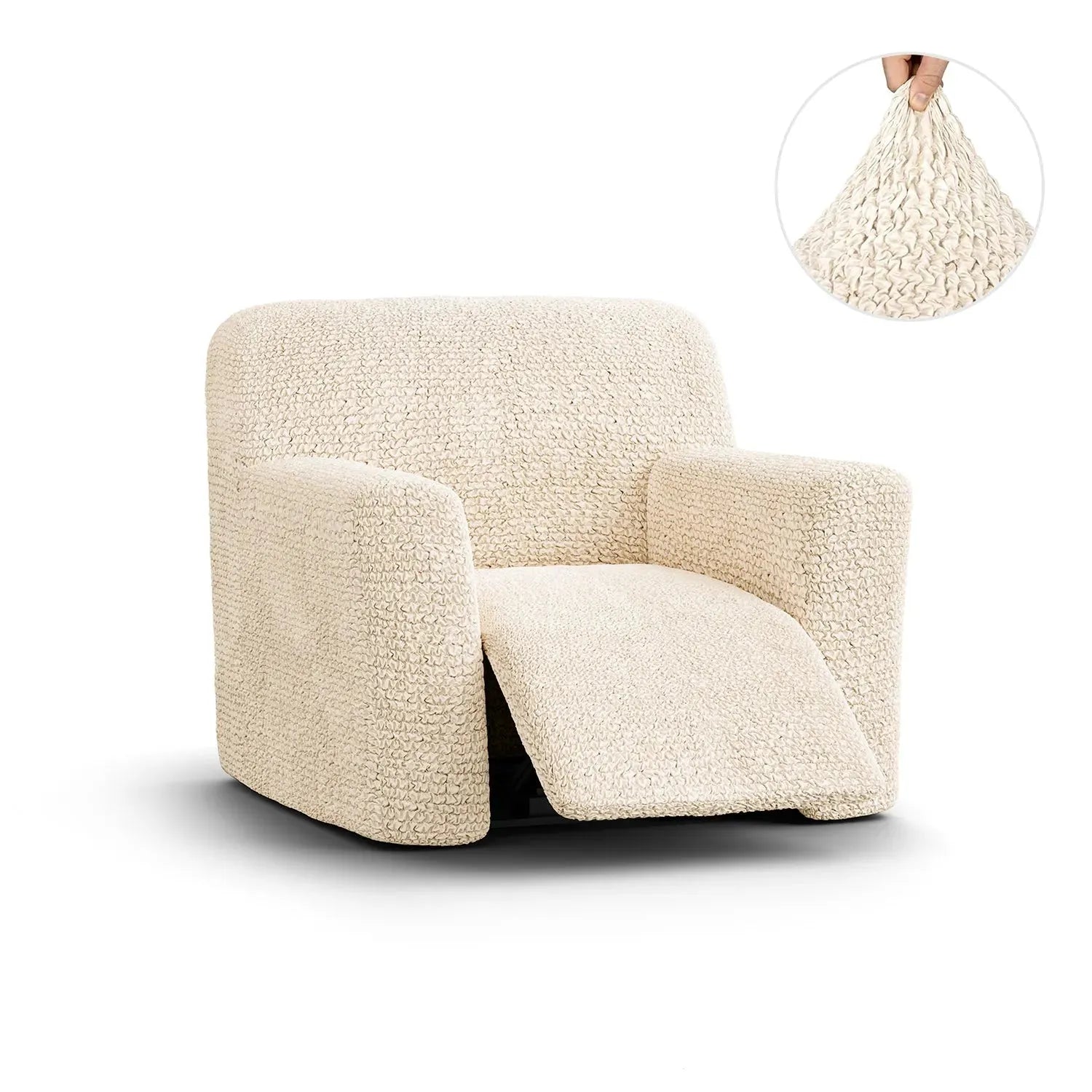 Cream Reclining Armchair Slipcover, Microfibra Collection