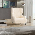 Cream Wingback Chair Slipcover, Microfibra Collection