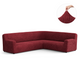 Corner Sofa Slipcover, Comfort Collection – Burgundy, front view | Burgundy