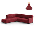 Burgundy Fullback Support Sectional Sofa Slipcover (Left Chaise), Microfibra Collection