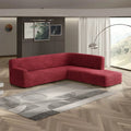 Burgundy Fullback Support Sectional Sofa Slipcover (Right Chaise), Microfibra Collection