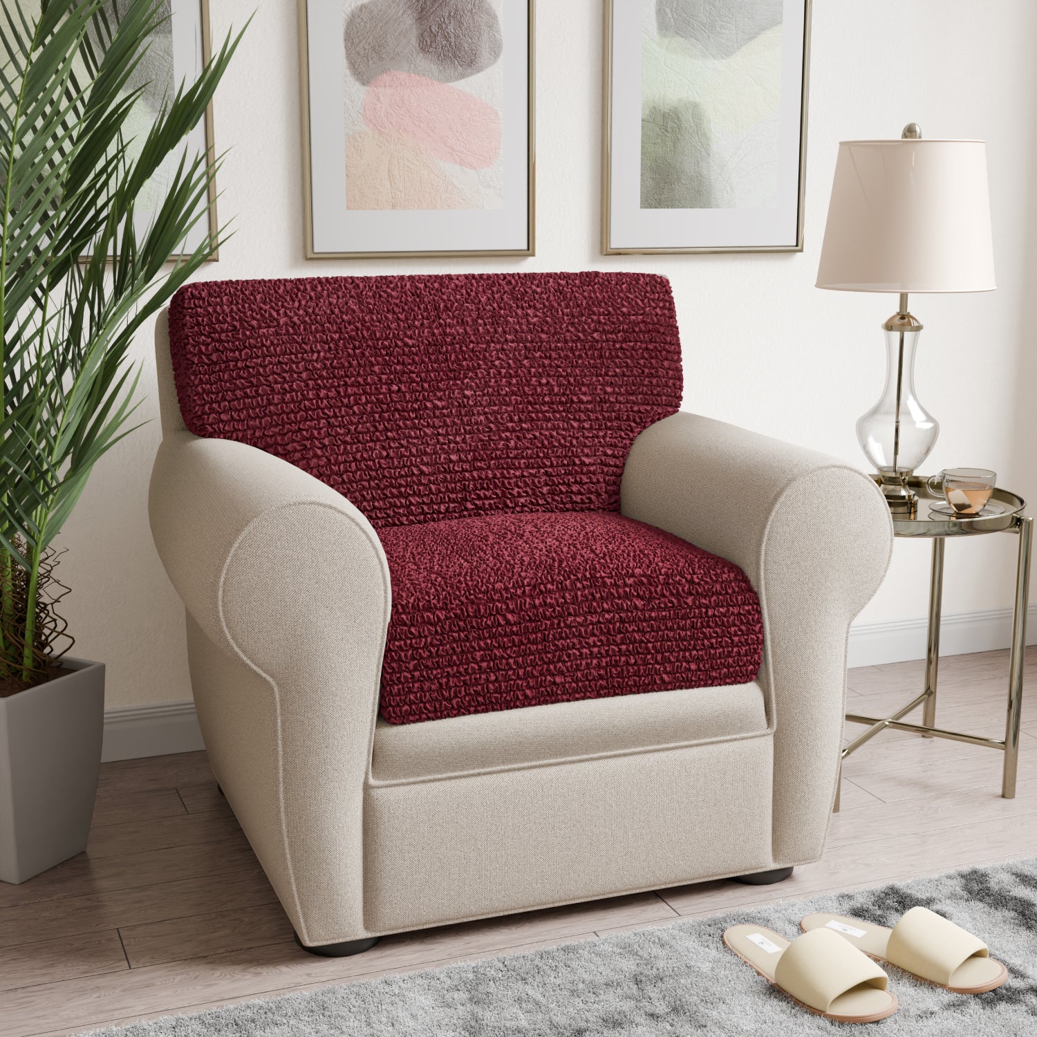 Burgundy Back Cushion Cover, Microfibra Collection