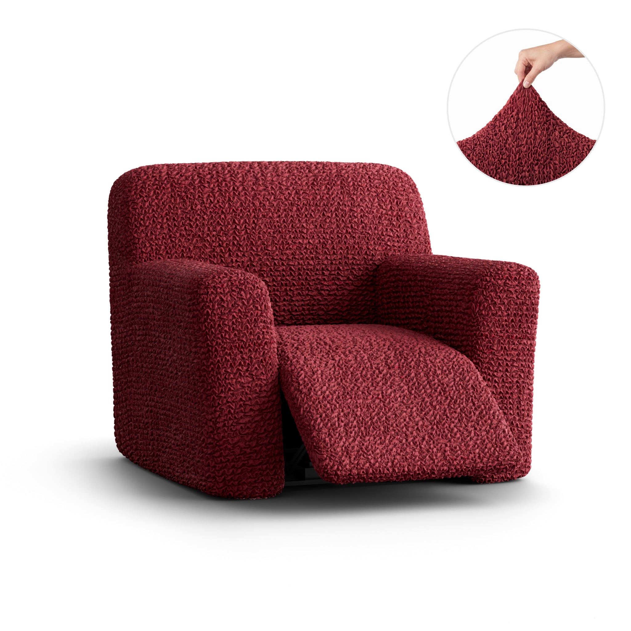 Reclining Armchair Slipcover, Comfort Collection – Burgundy, product view | Burgundy