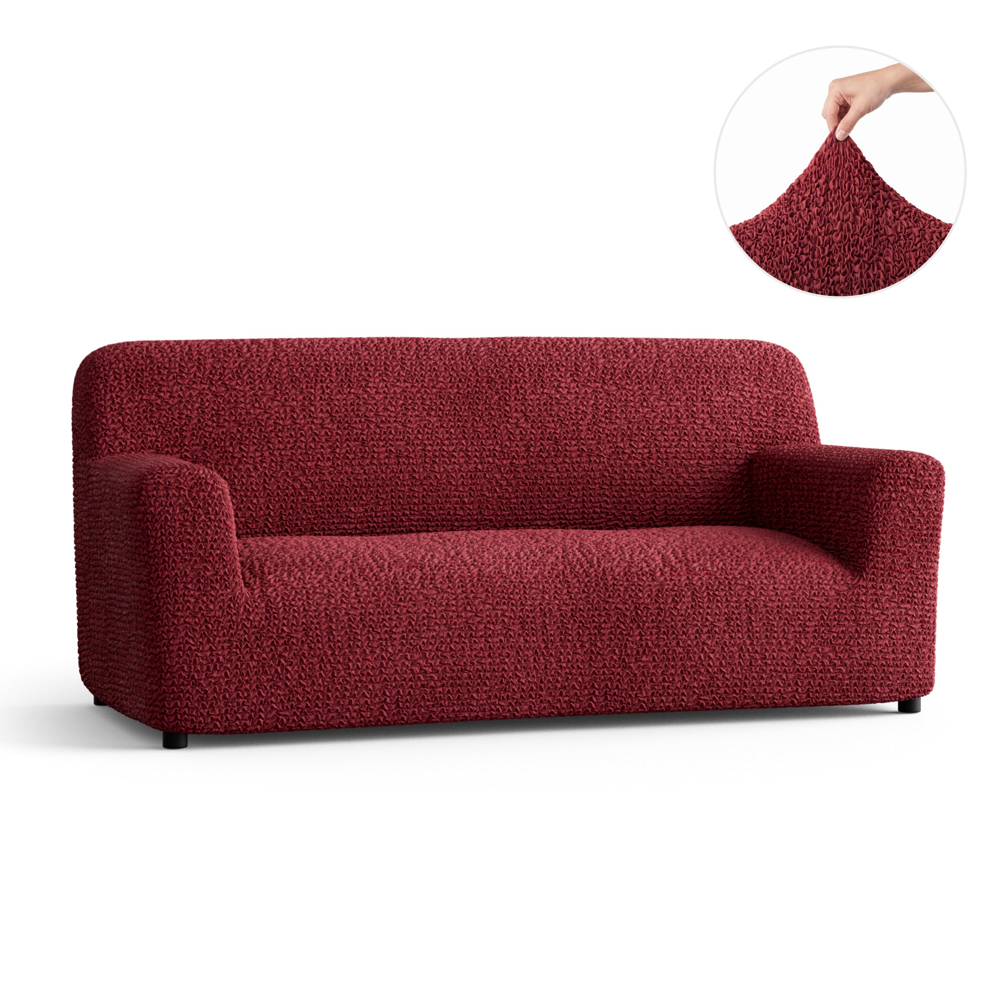Sofa 3 Seater Slipcover, Comfort Collection – Burgundy, color swatch | Burgundy