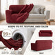 Sofa 3 Seater Slipcover, Comfort Collection – Burgundy, color swatch | Burgundy