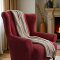 Burgundy Wingback Chair Slipcover, Microfibra Collection