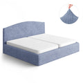 Blue Bed Headboard & Frame Slipcover (King), Microfibra Collection