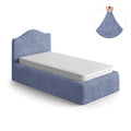 Blue Bed Headboard & Frame Slipcover (Twin), Microfibra Collection