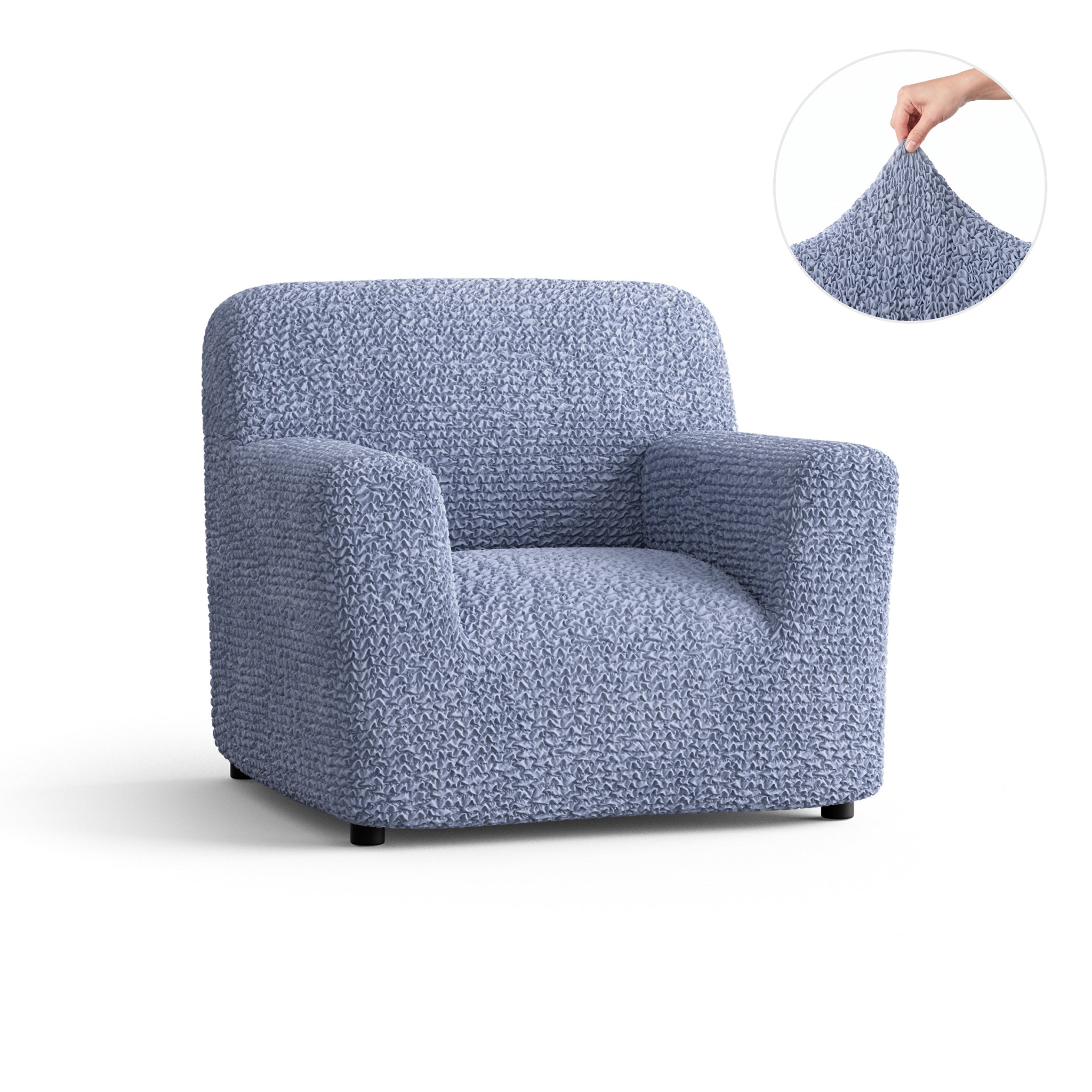 Armchair Slipcover, Comfort Collection – Blue, front view | Blue