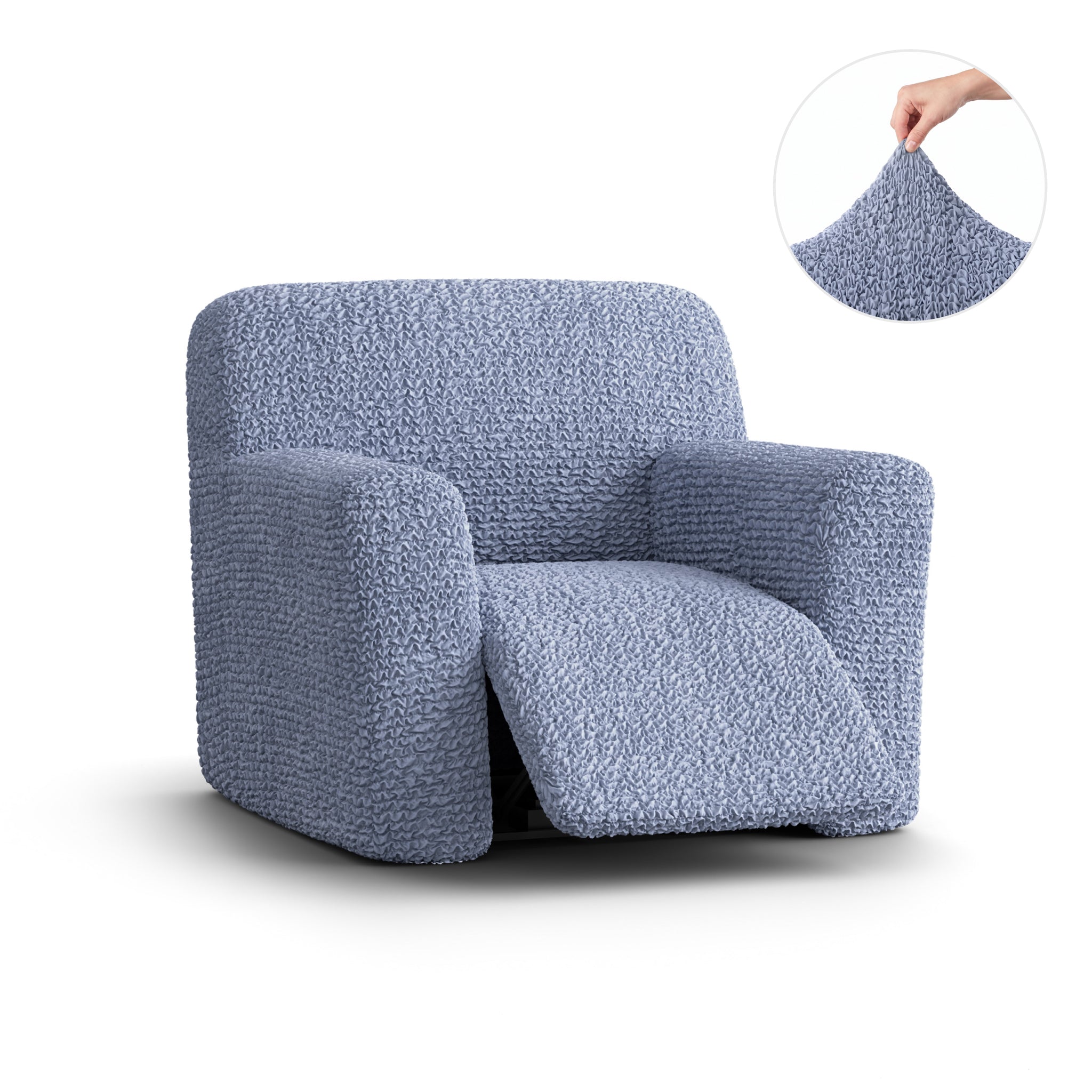 Reclining Armchair Slipcover, Comfort Collection – Blue, product view | Blue