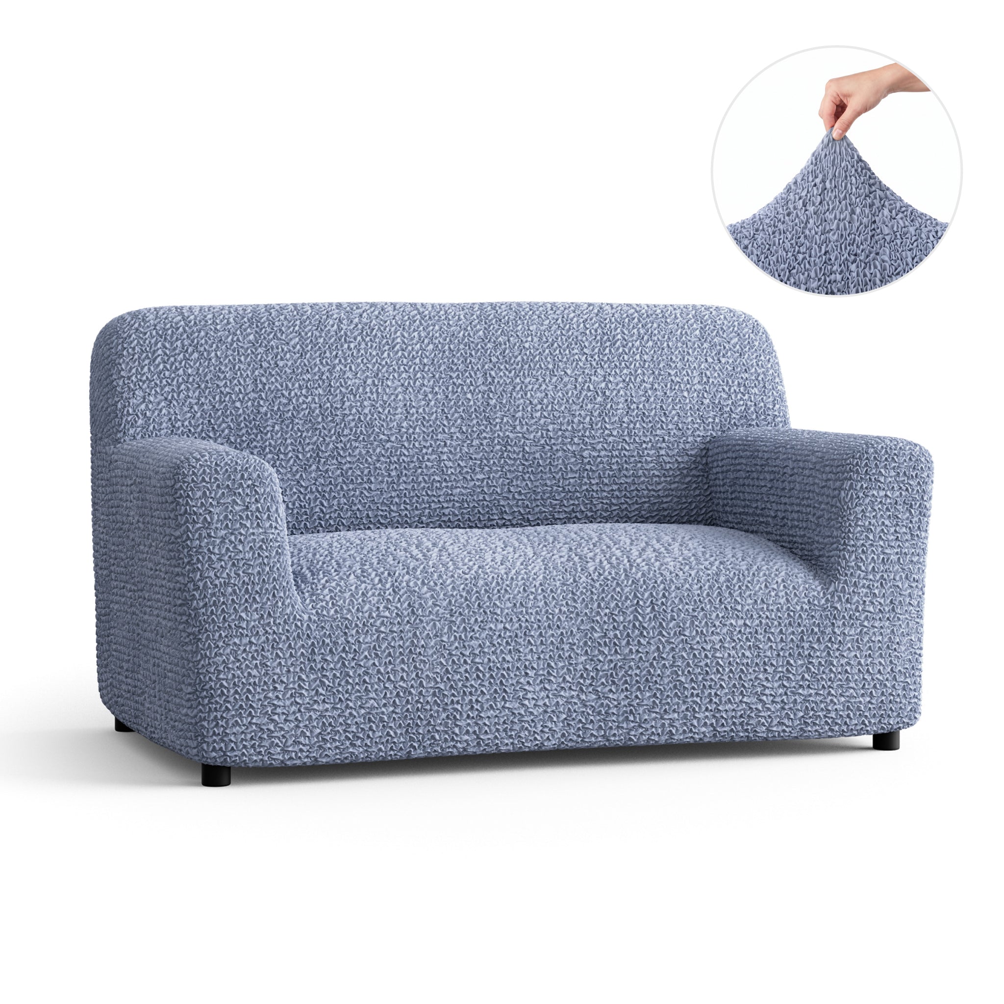 Loveseat 2 Seater Slipcover, Comfort Collection – Blue, front view | Blue