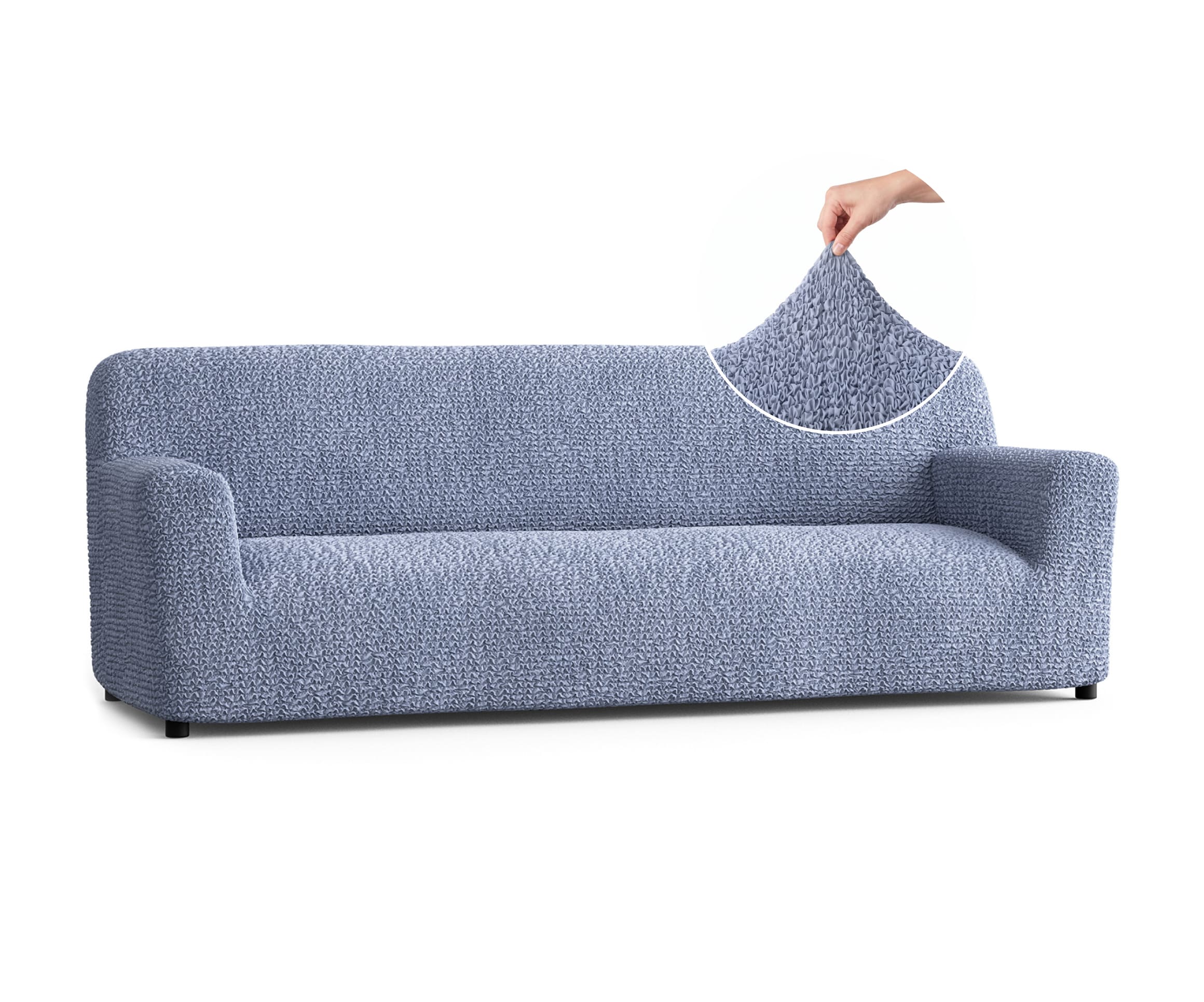 Sofa 4 Seater Slipcover, Comfort Collection – Blue, front view | Blue