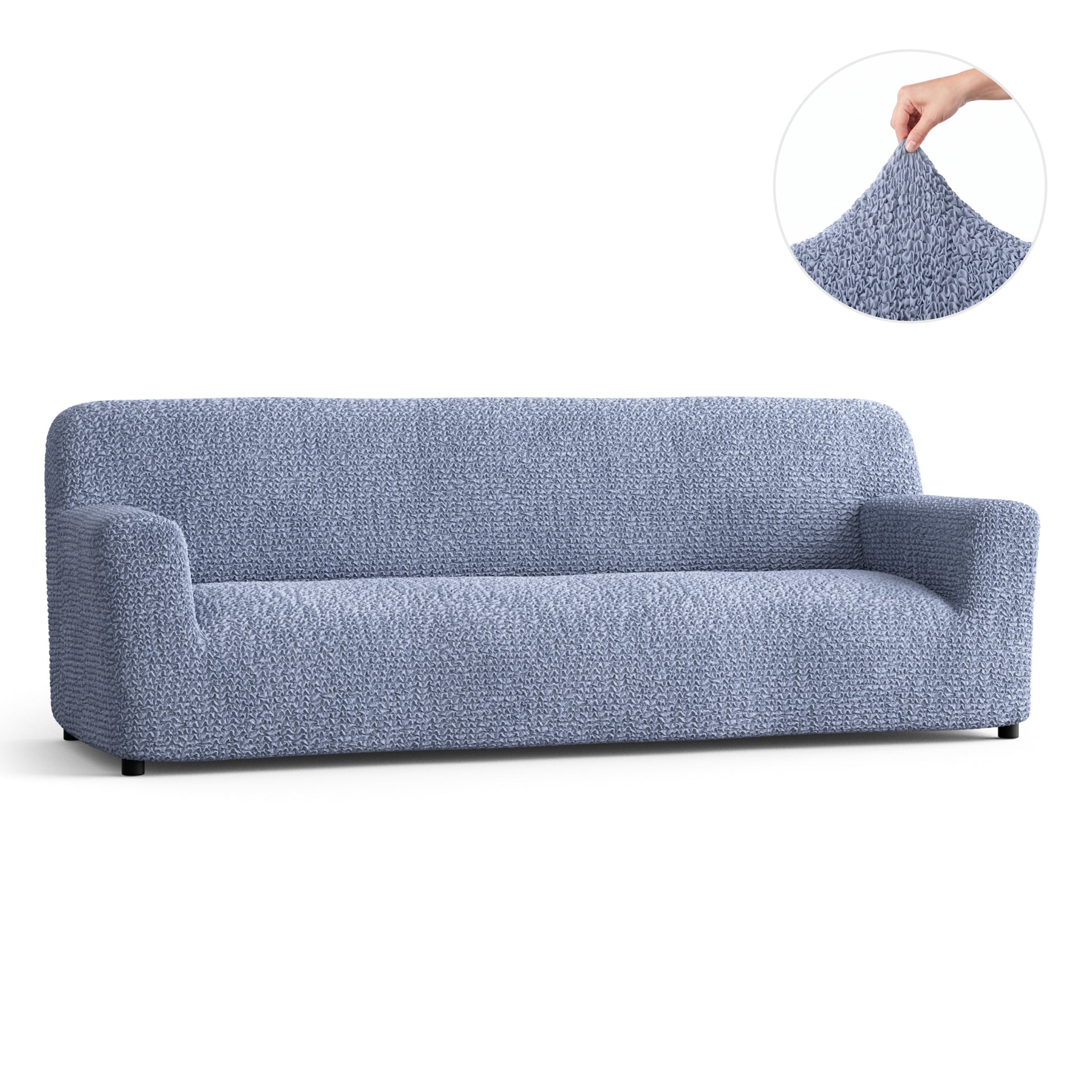 Sofa 4 Seater Slipcover, Comfort Collection – Blue, front view | Blue