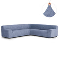 Blue Large Corner Sofa Slipcover, Microfibra Collection