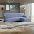 Blue L-Shaped Sofa Slipcover (Right Chaise), Microfibra Collection