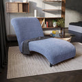 Blue Armless Chaise Lounge Slipcover, Microfibra Collection