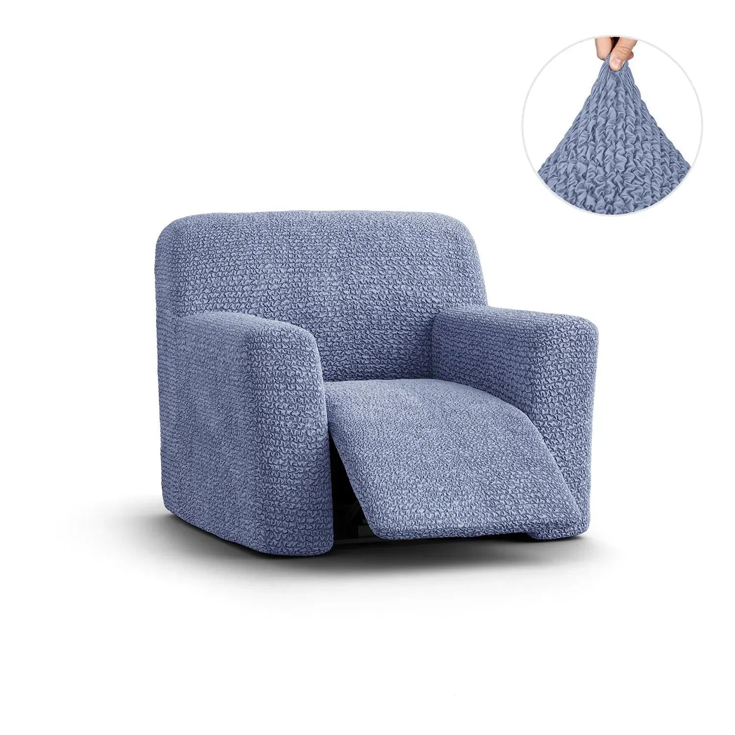 Blue Reclining Armchair Slipcover, Microfibra Collection