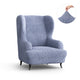 Wingback Chair Slipcover, Comfort Collection – Blue, front view | Blue