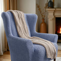 Blue Wingback Chair Slipcover, Microfibra Collection