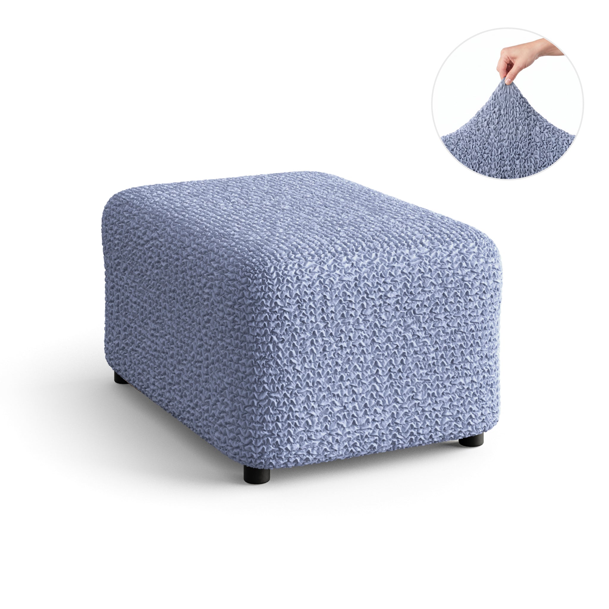 Ottoman Slipcover (Medium), Comfort Collection – Blue, detail view | Blue