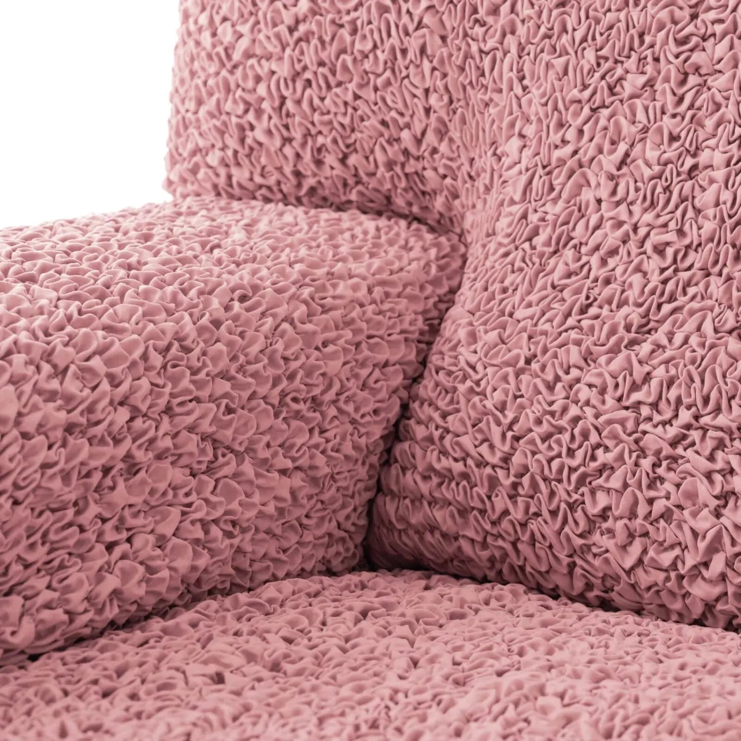 Coral Pink Fullback Support Sectional Sofa Slipcover (Left Chaise), Microfibra Collection