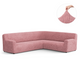 Corner Sofa Slipcover, Comfort Collection – Coral Pink, front view | Coral Pink