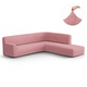 Fullback Support Sectional Sofa Slipcover (Right Chaise), Comfort Collection – Coral Pink, front view | Coral Pink