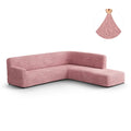 Coral Pink Fullback Support Sectional Sofa Slipcover (Right Chaise), Microfibra Collection