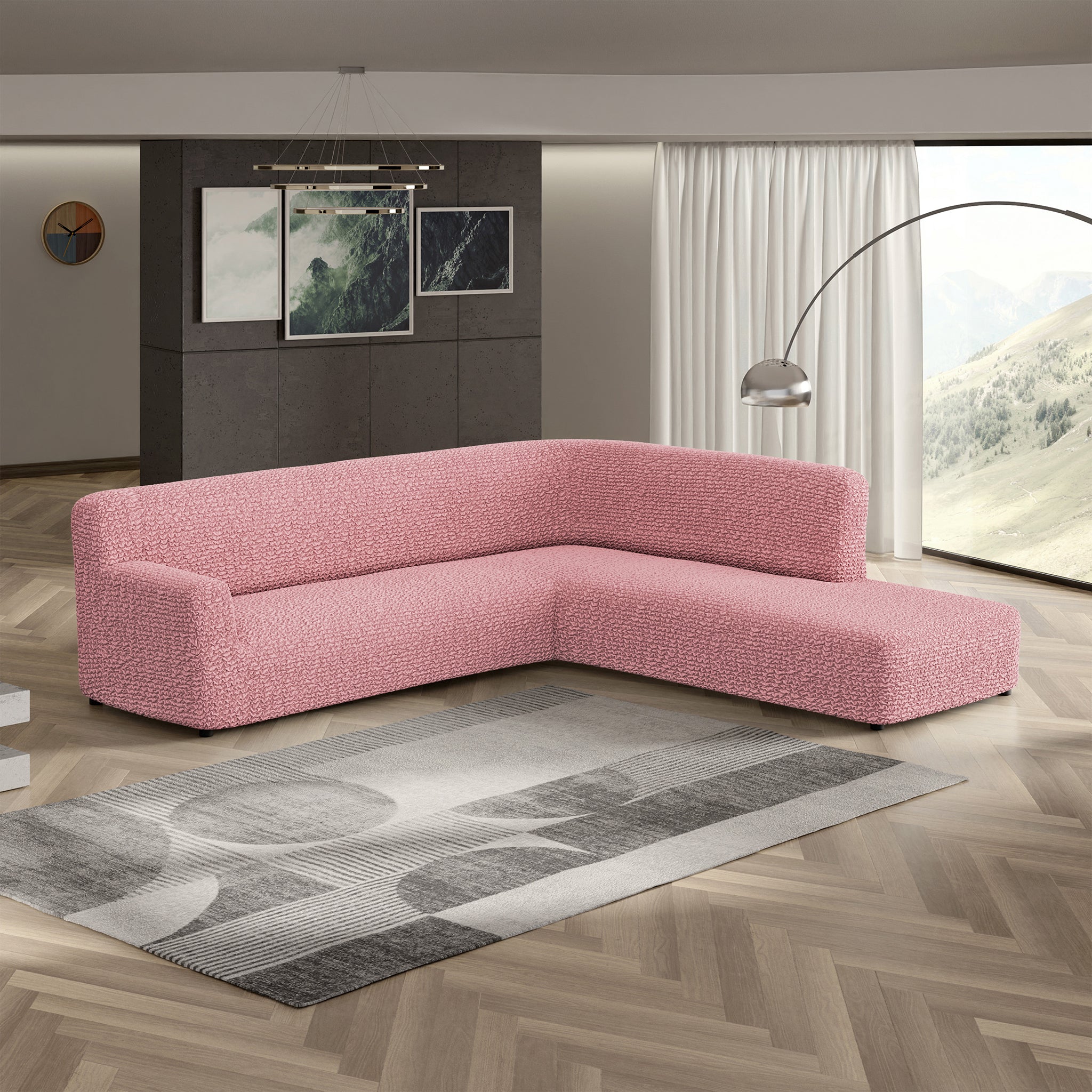 Fullback Support Sectional Sofa Slipcover (Right Chaise), Comfort Collection – Coral Pink, detail view | Coral Pink