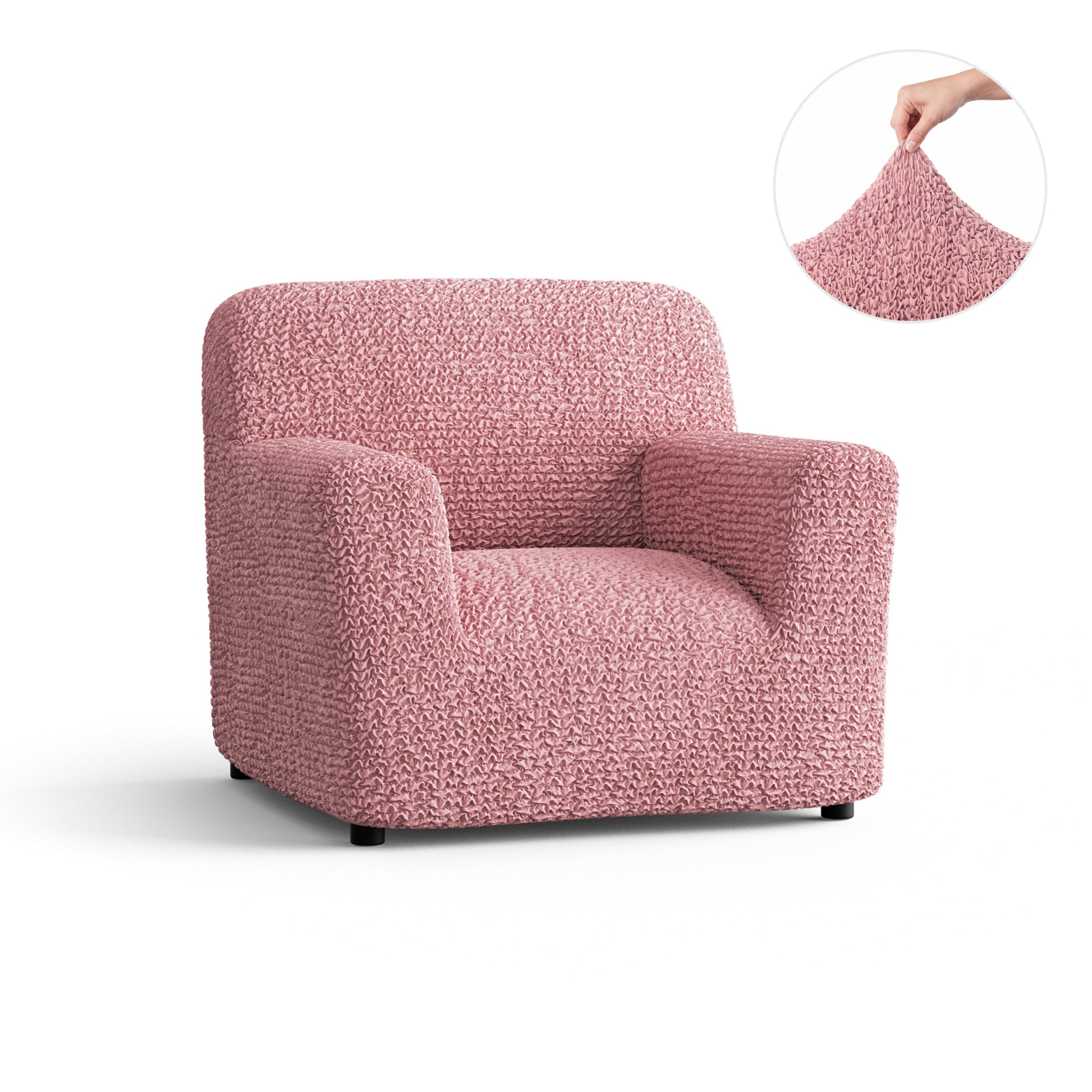 Armchair Slipcover, Comfort Collection – Coral Pink, front view | Coral Pink