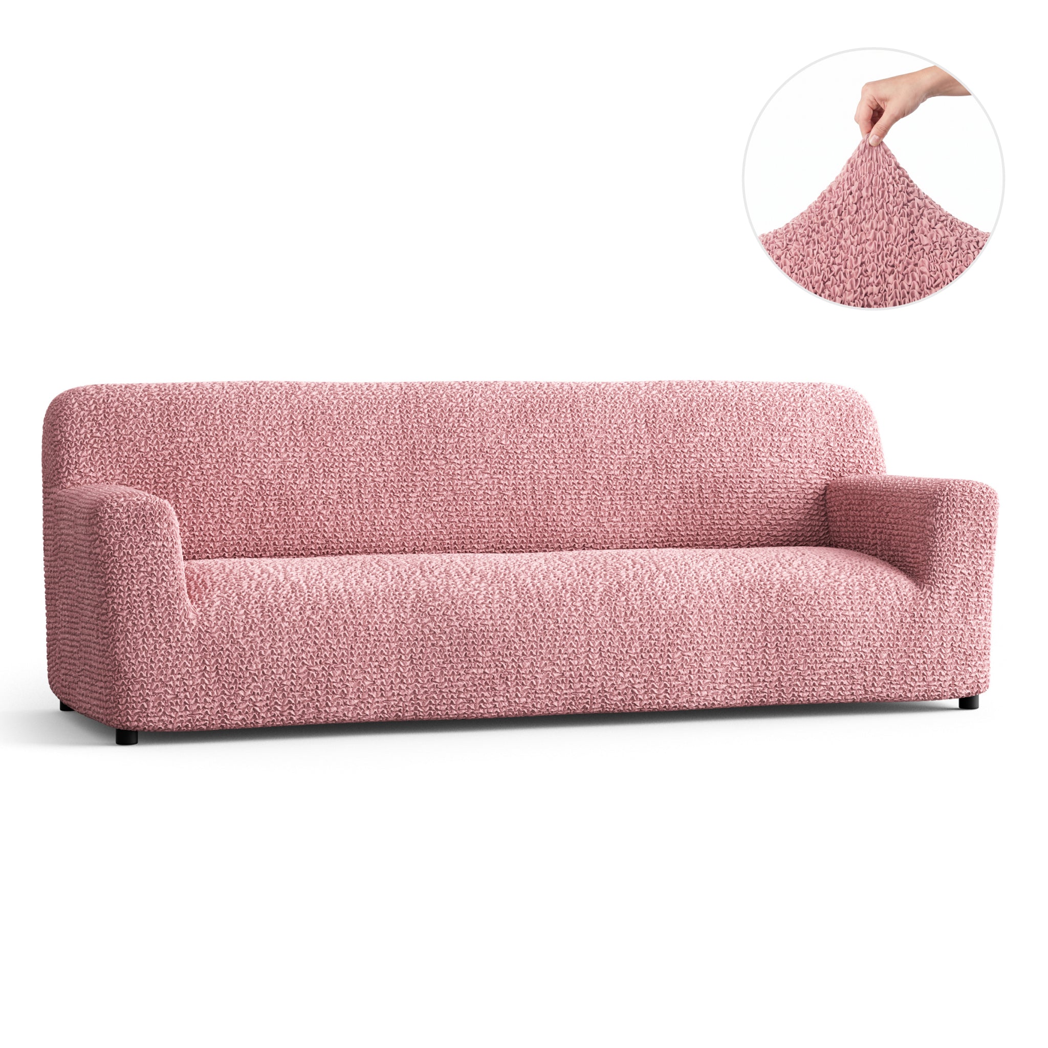 Sofa 4 Seater Slipcover, Comfort Collection – Coral Pink, front view | Coral Pink